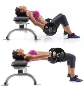 Barbell glute bridges | Yina Barbell glute bridges